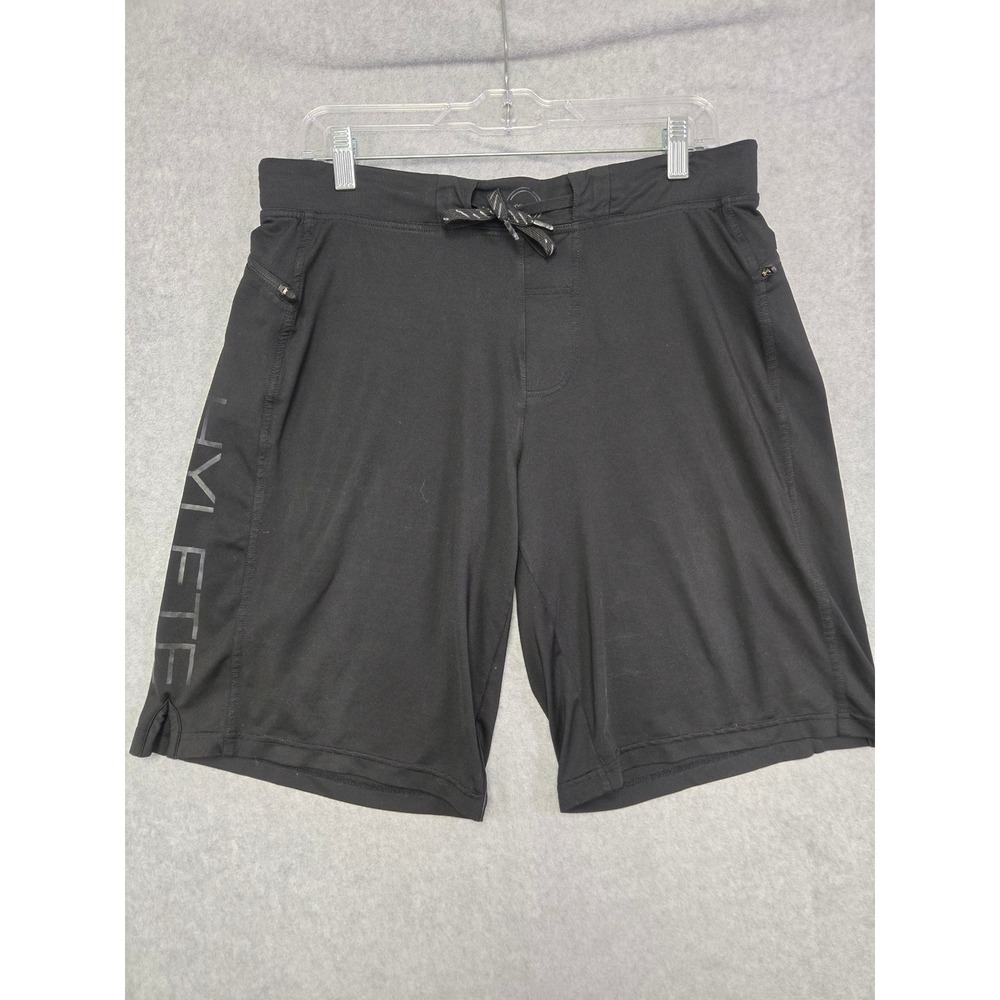 Hylete Mens M Black Training Shorts CrossFit Gym Performance Zip Pockets